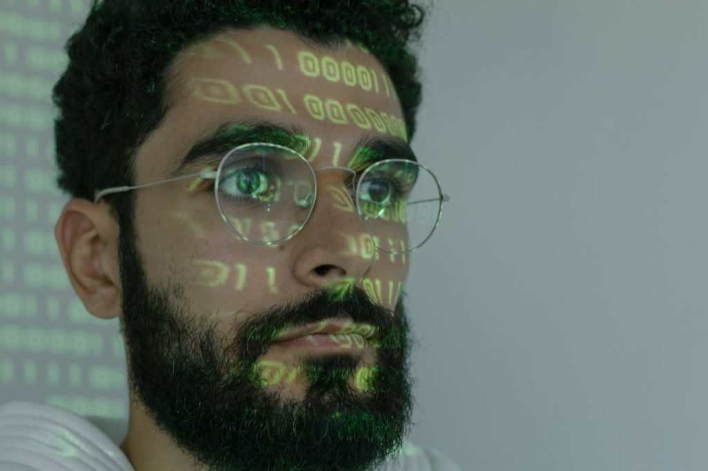 Technology user experiencing AI consumer electronics