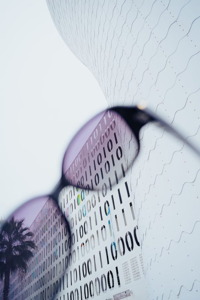 Abstract view of technology through stylish smart glasses